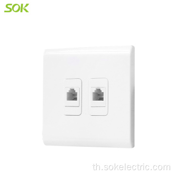 เต้ารับไฟฟ้ายอดนิยม 2Gang RJ11 TEL Socket Outlets